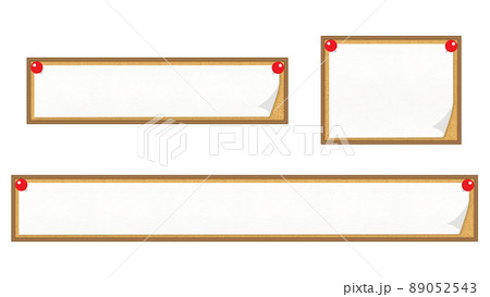 赤い安全ピンのコルクボード風のテロップベース 89052543