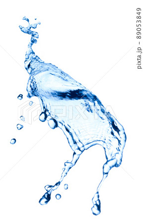 High resolution, beautiful splash of fresh, blue water. Isolated on white background 89053849