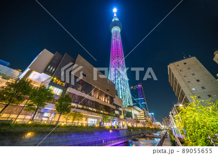 日本の東京都市景観 東京スカイツリーなどを望む＝4月10日 89055655