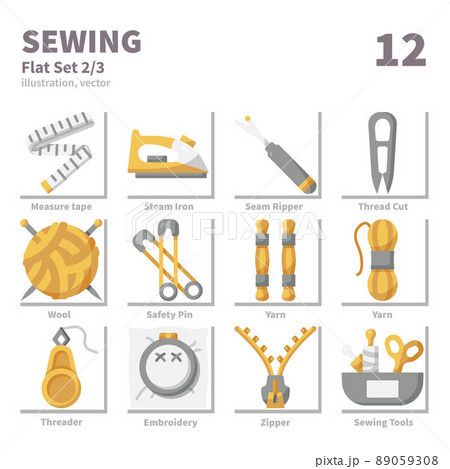 Sewing icons set, Flat, vector and illustration set 2 Sewing icons set, Flat, vector and illustration set 2 89059308