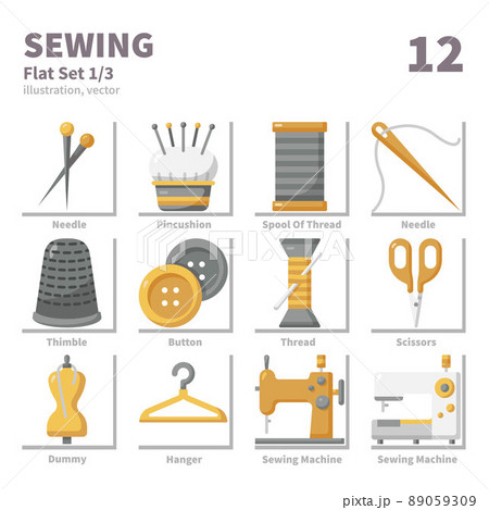 Sewing icons set, Flat, vector and illustration set 1 89059309