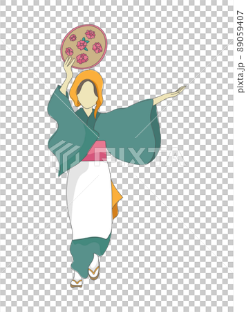 花笠節上的一個人的插圖 89059407