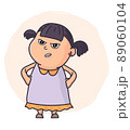 Cute little girl little girl with face expression vector illustration 89060104