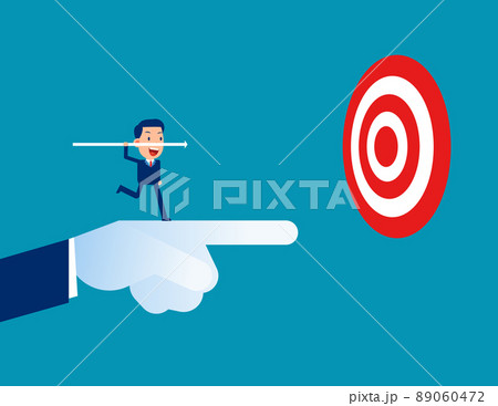 Leader pointing to target with colleague throwing the arrow as symbol of finding success Leader pointing to target with colleague throwing the arrow as symbol of finding success 89060472