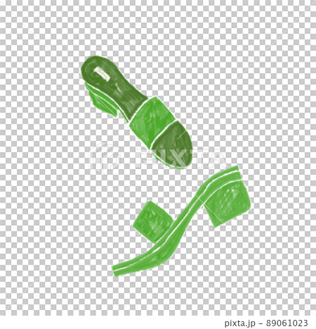 Green sandals. A green fashion accessory item for fashionable women. 89061023