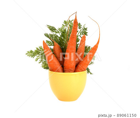 Fresh carrots on white background 89061150