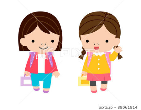 友達と登下校する小学生 友達と登下校する小学生 89061914