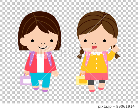 友達と登下校する小学生 友達と登下校する小学生 89061914