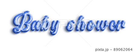 Blue Volumetric 3D Text Balloons Lettering Baby Shower cut out 89062064