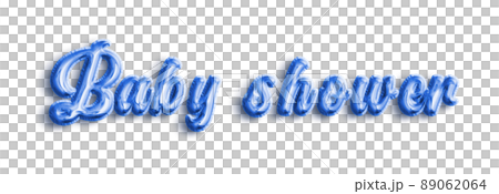 Blue Volumetric 3D Text Balloons Lettering Baby Shower cut out 89062064