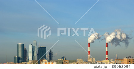 General view of the city of Moscow from a viewing platform near the building of Presidium of Russian Academy of Sciences 89062094