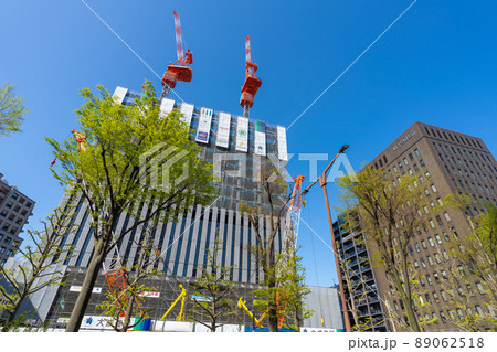 日本の川崎都市景観 川崎市新本庁舎の新築工事などを望む 日本の川崎都市景観 川崎市新本庁舎の新築工事などを望む 89062518