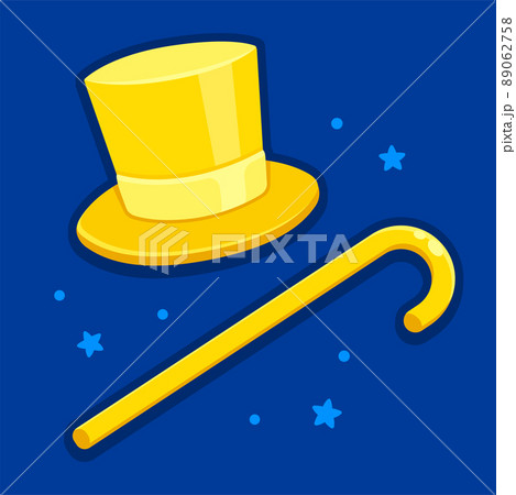 Yellow top hat and cane  89062758
