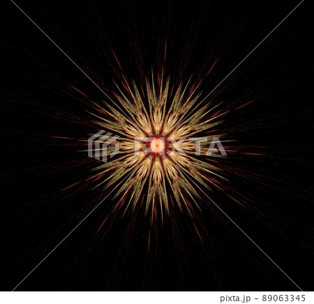 Abstract Fractal Golden Symmetric Figure on Black Abstract Fractal Golden Symmetric Figure on Black 89063345