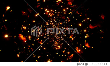 Glittering Fire Spark Particles Effect Background 89063641