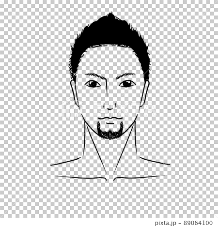 Hand drawn Asian style short hair handsome man beard design hair removal face illustration Hand drawn Asian style short hair handsome man beard design hair removal face illustration 89064100