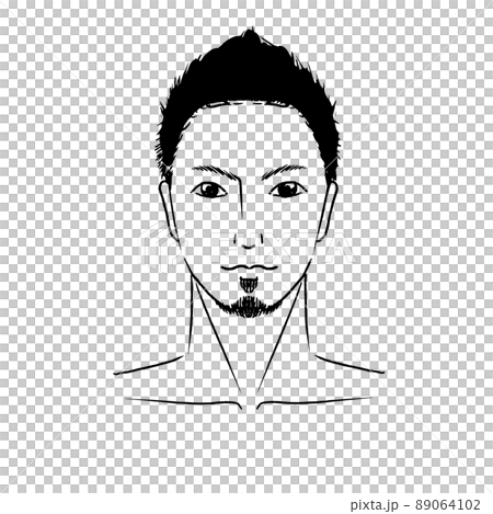 手描きのアジア人風で短髪のイケメン男性の髭のデザイン脱毛の顔のイラスト 手描きのアジア人風で短髪のイケメン男性の髭のデザイン脱毛の顔のイラスト 89064102