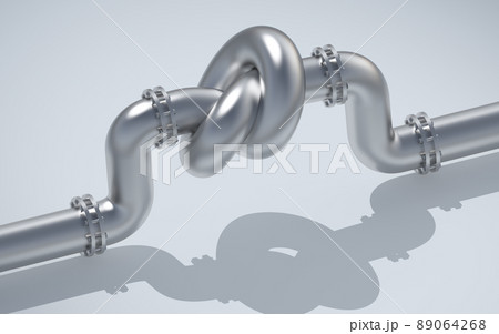 Gas or crude oil pipeline. 3D illustration 89064268