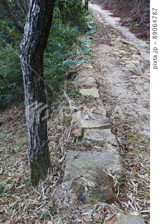 岡山県/ 桃太郎伝説が残る謎多き古代の城「鬼ノ城」（鬼ノ城跡）築城当時の石垣 89064787