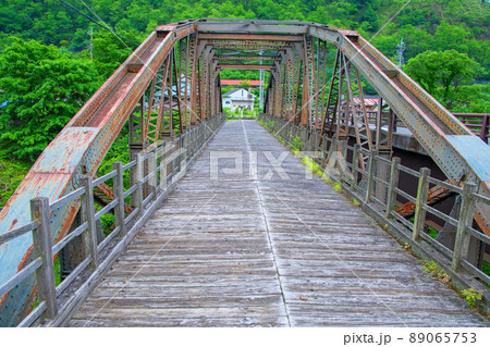 産業遺産　古河橋　松木川渓谷　初夏の風景　　　 89065753