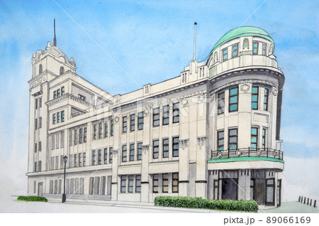 旧丸井今井百貨店函館支店の水彩画　現在は函館市地域交流まちづくりセンター  89066169