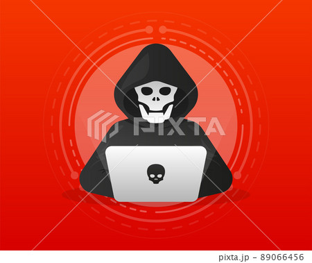 Phishing by hackers and cybercriminals, identity theft, password, user login, document, email and credit card. Hacker logo. Vector illustration. 89066456