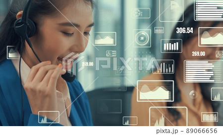 Customer support call center provide data with envisional graphic 89066656