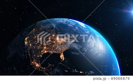 Planet earth with realistic geography surface and orbital 3D cloud atmosphere Planet earth with realistic geography surface and orbital 3D cloud atmosphere 89066879