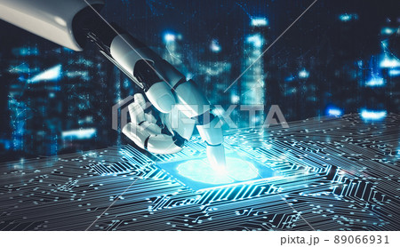 Future artificial intelligence and machine learning for AI droid robot or cyborg Future artificial intelligence and machine learning for AI droid robot or cyborg 89066931