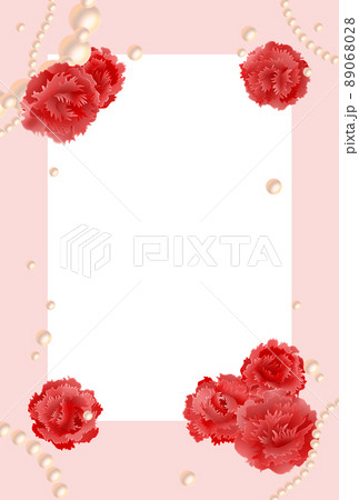 　母の日　背景　カーネーションイラスト　ポストカード　－ベビーピンク－ 89068028