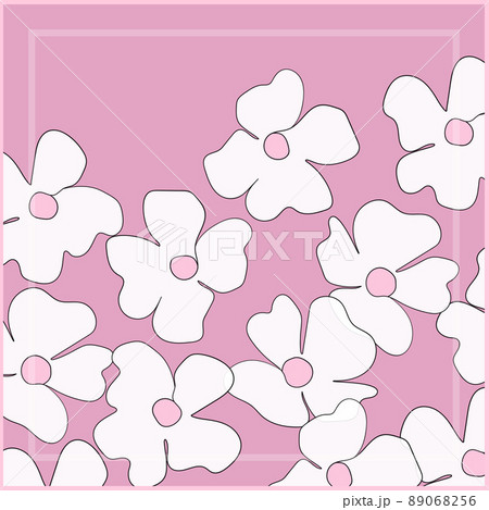 Print for kerchief, bandana, scarf, handkerchief, shawl, neck scarf. Squared pattern with ornament for fabric, textile, silk products. Paisley vector with abstract flowers. Floral folk tracery Print for kerchief, bandana, scarf, handkerchief, shawl, neck scarf. Squared pattern with ornament for fabric, textile, silk products. Paisley vector with abstract flowers. Floral folk tracery 89068256