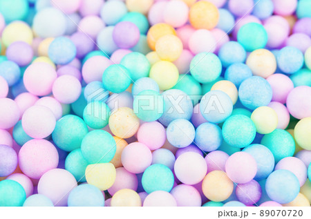 Foam beads of various colors brightly colored abstract background. 89070720