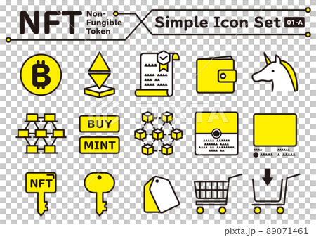 NFTのシンプルなアイコンセット No. 01-A NFTのシンプルなアイコンセット No. 01-A 89071461