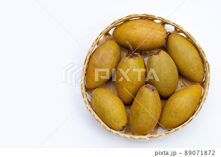 Fresh sapodilla fruit on white background 89071872