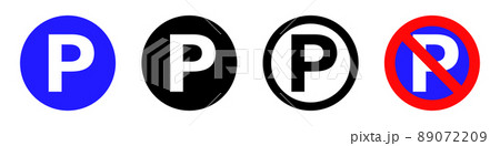 パーキングマークのアイコンセット。駐車場サイン。 89072209