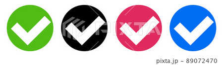 丸いチェックマークのアイコンセット。ベクター。 89072470
