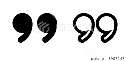 引用符のアイコンセット 白と黒のダブルクォーテーションマーク 89072474