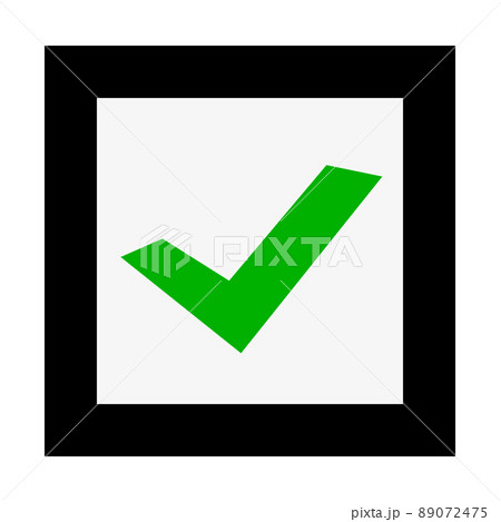 シンプルなチェックボックス 緑 89072475