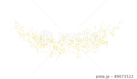 Arc backdrop plume golden texture crumbs. Gold dust isolated. Vector. 89073522