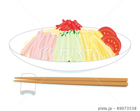 冷やし中華のイラスト お箸付き 冷やし中華のイラスト お箸付き 89073538