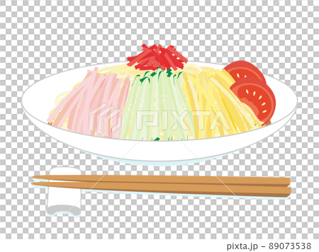 冷やし中華のイラスト お箸付き 冷やし中華のイラスト お箸付き 89073538