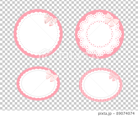 Ribbon round frame set - Stock Illustration [89074074] - PIXTA