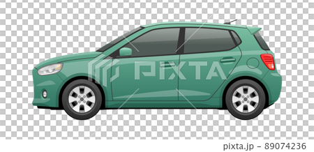 從側面看到的汽車的插圖（小型車） 89074236
