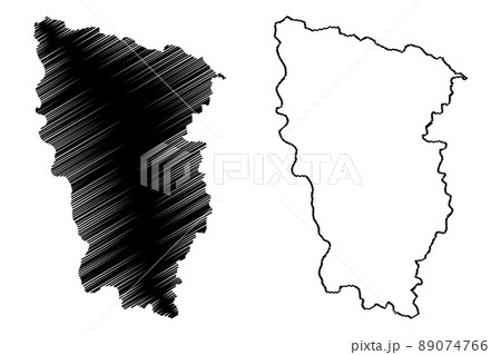Bagpat district (Uttar Pradesh State, Republic of India) map vector illustration, scribble sketch Bagpat map 89074766