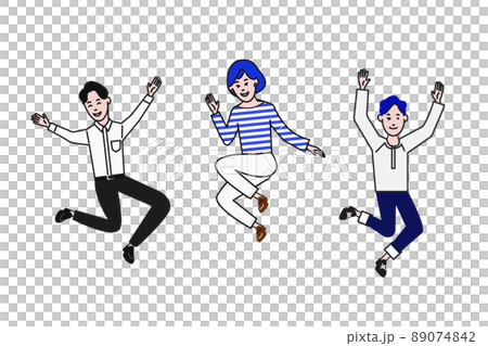 キャリアをイメージさせるジャンプする人のイラストのイラスト素材