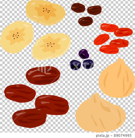Illustration set of dried fruits 89074995