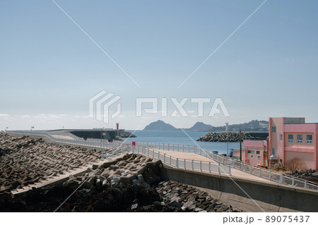 Wimi Port seascape, Jeju Olle Trail in Jeju island, Korea 89075437