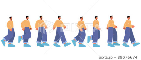 Cycle sequence of man walk 89076674