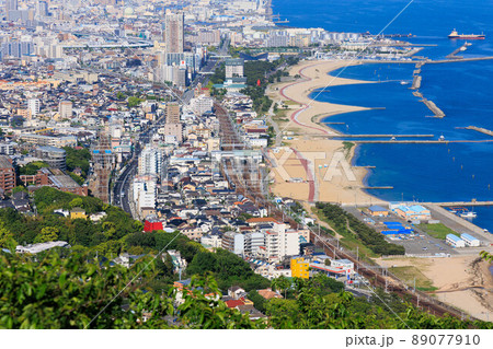 旗振山から見た神戸市須磨区の海岸 旗振山から見た神戸市須磨区の海岸 89077910