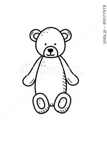 Teddy bear plush cartoon. Vector illustration stuffed bear toy for children. Doodle style 89077978